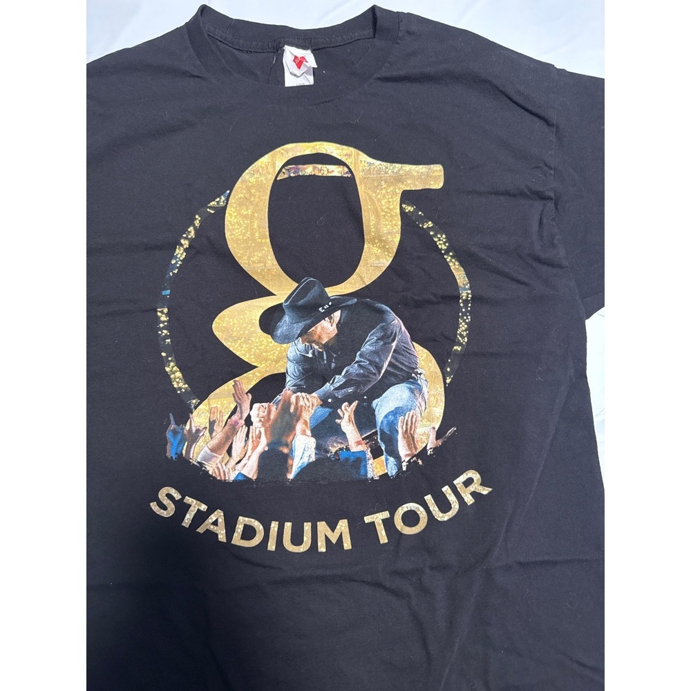 Garth Brooks Stadium Tour Black Graphic T Shirt Mens‎ Large L Concert